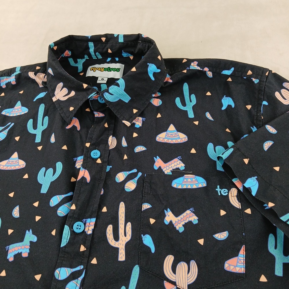 Tipsy Elves‎ XL Mens Shirt Fiesta 23x30 Button Up Short Sleeve Cinco De Mayo